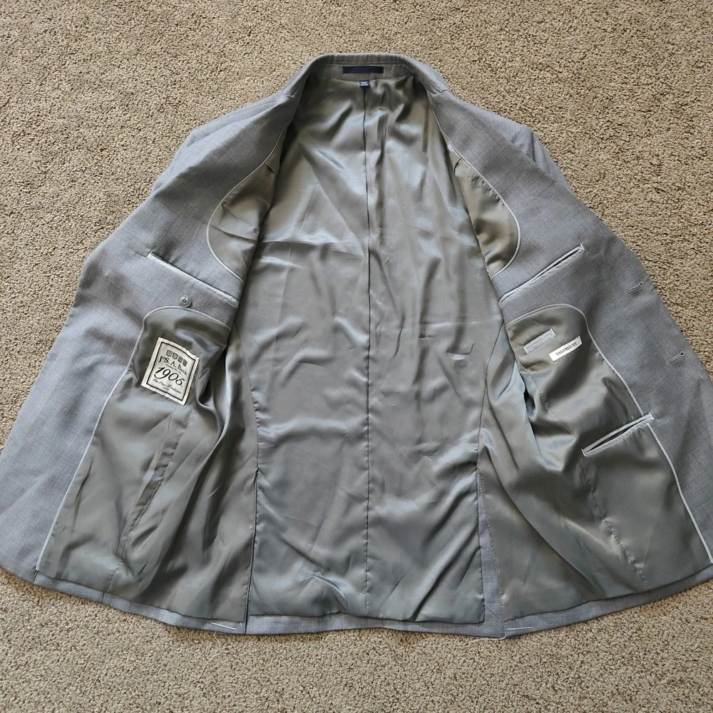 Jos A Bank 1905 Tailored Fit Gray Wool Stretch Suit Jacket Blazer Mens 36S NWT